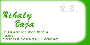 mihaly baja business card